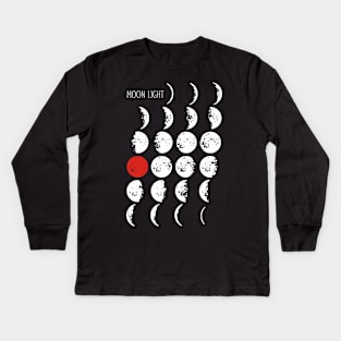 Moonlight - Moon Phases With Blood Full Moon Kids Long Sleeve T-Shirt